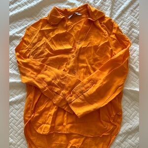 Zara Orange Buttoned Blouse